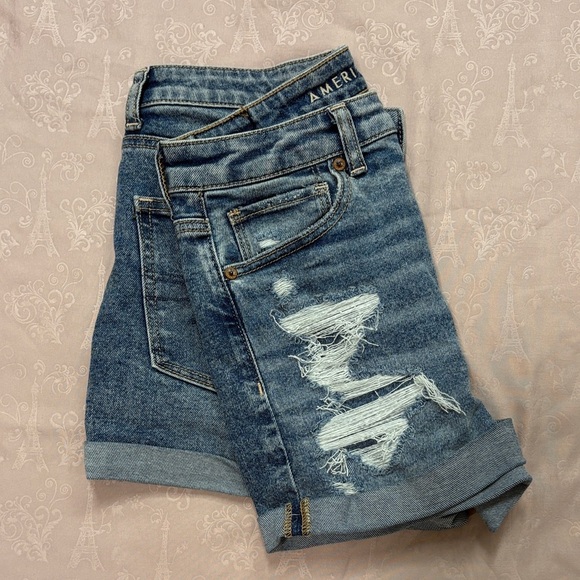 American Eagle Outfitters Ripped Blue Jean Shorts - Picture 4 of 4